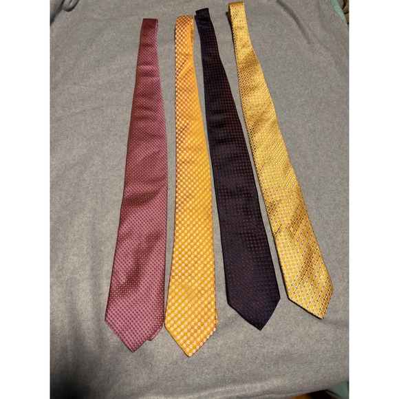Ike Behar Other - Lot of 4 Ike Behar New York Silk Ties Geometric Diamond Pattern Mens Neckties